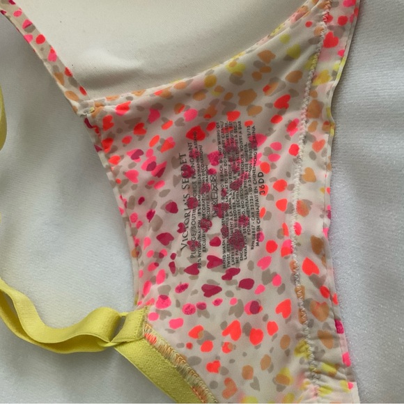 Victoria's Secret Plunge 36DD  Padded Underwire Pink and Yellow Patterned Bra - Picture 8 of 9
